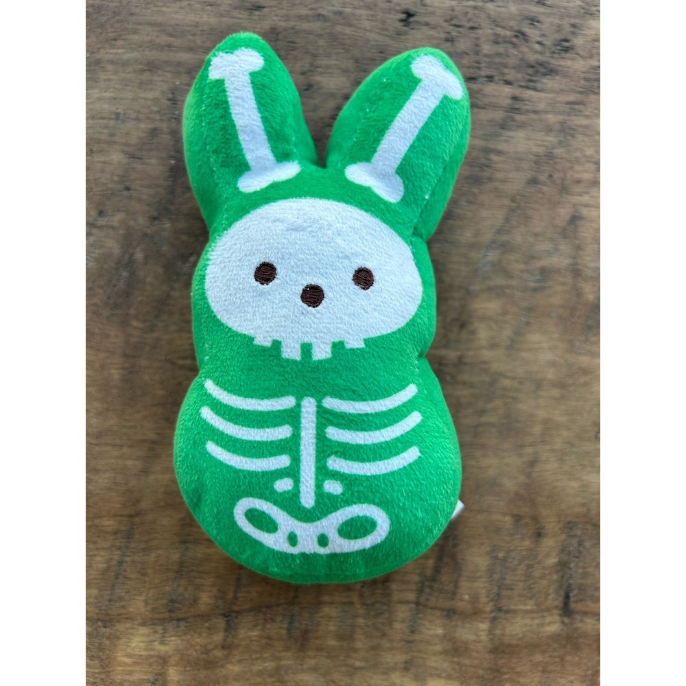 PEEPS Green Skeleton Bunny Plush 6" Halloween Scented Rabbit Just Born